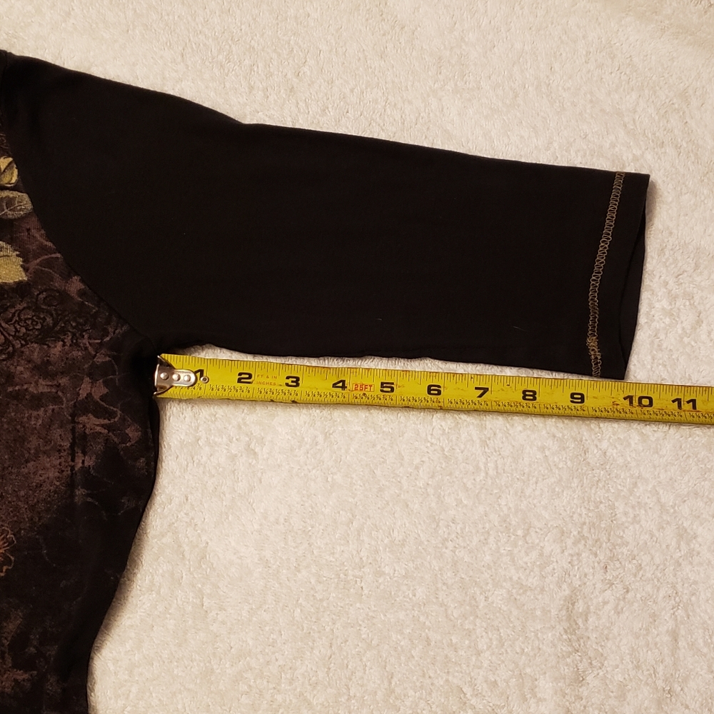 Black Knit 3/4 Sleeve Top - Picture 6 of 7